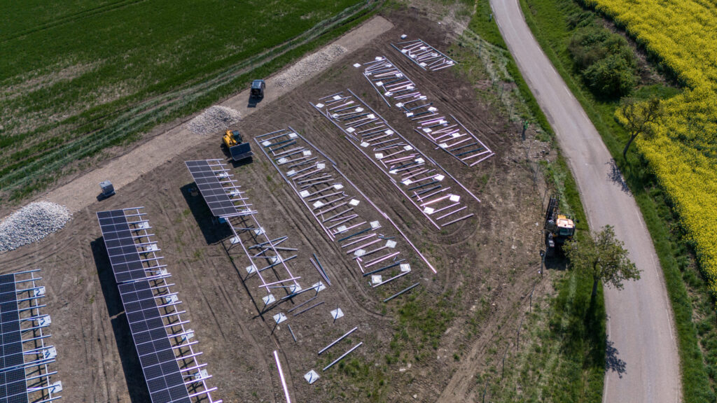 Centrale Photocoltaique d'Aube en travaux
